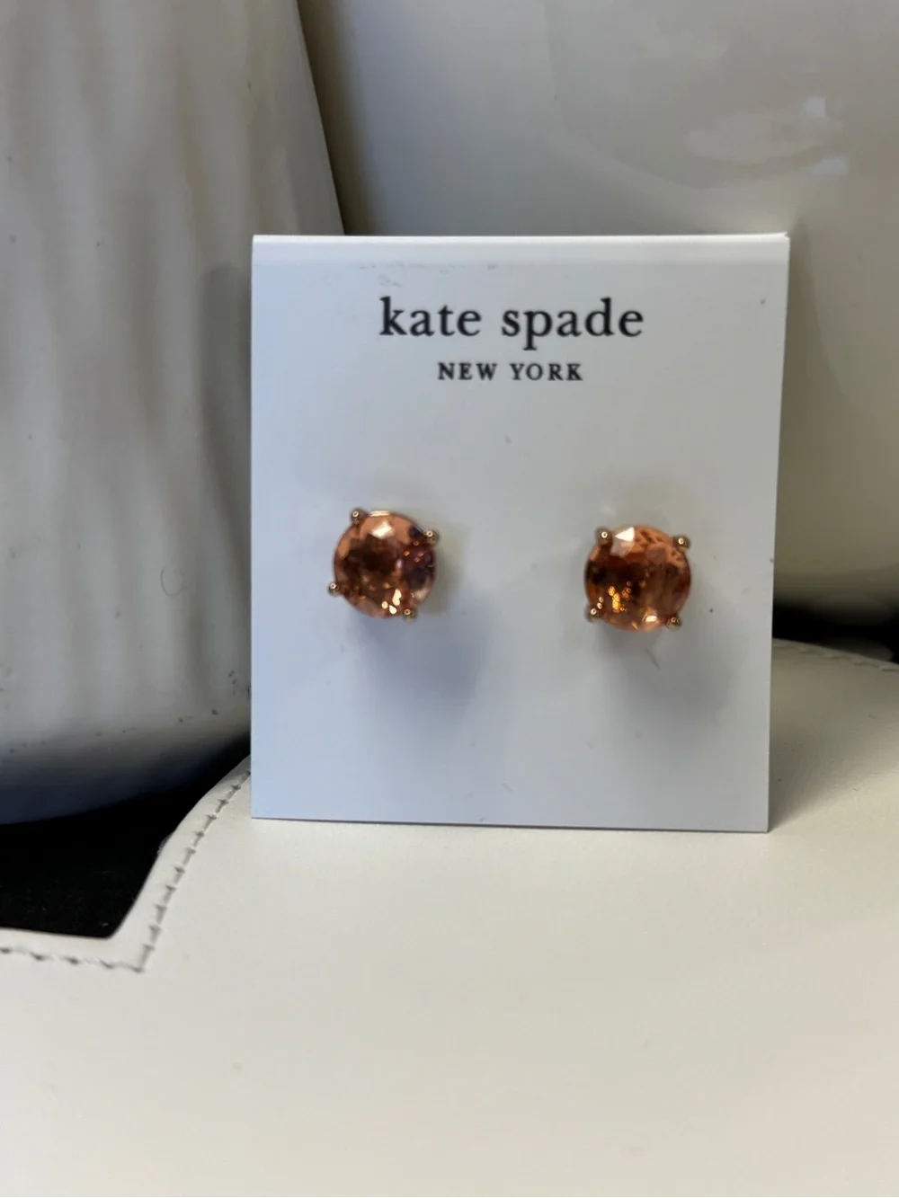 Stunning Kate Spade New York Peach Crystal Stud Earrings